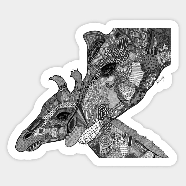 Giraffe Pair #2 Sticker by SamuelJ